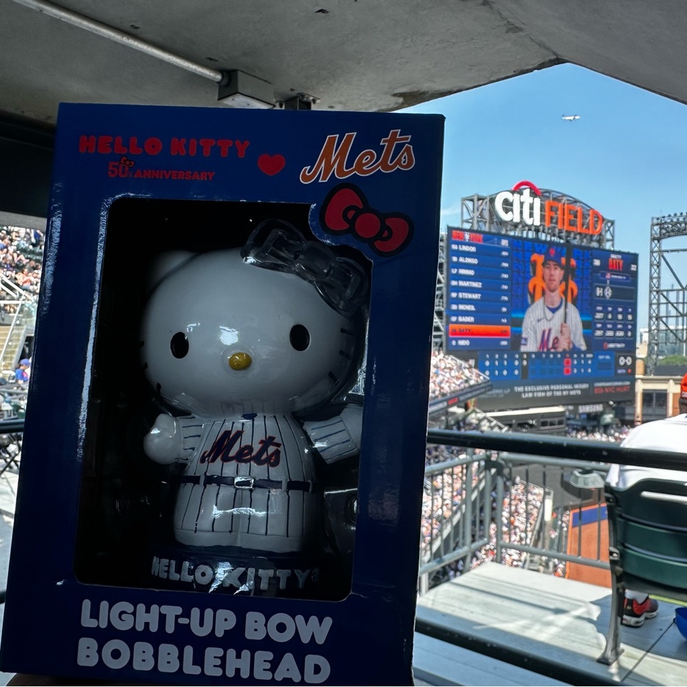 Hello Kitty Mets 50th anniversary bobblehead collectible